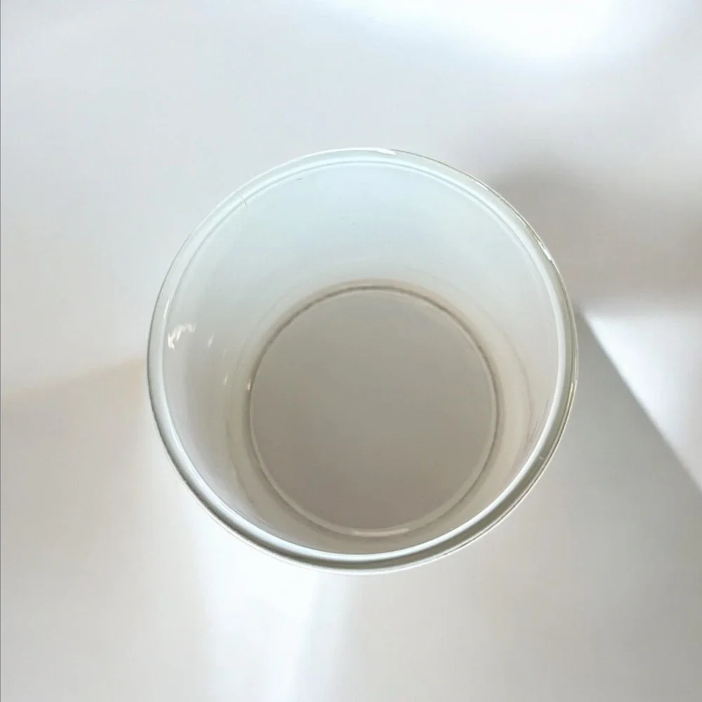 Glossy White Glass Cylinder Jar 3in tall, 2.5in diameter